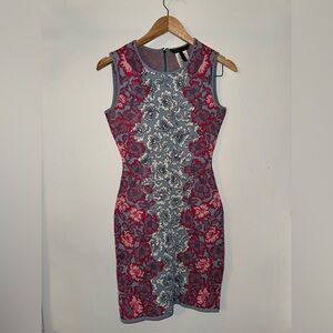 BCBGMaxAzria JOSE Floral Jacquard Sheath Dress Size S